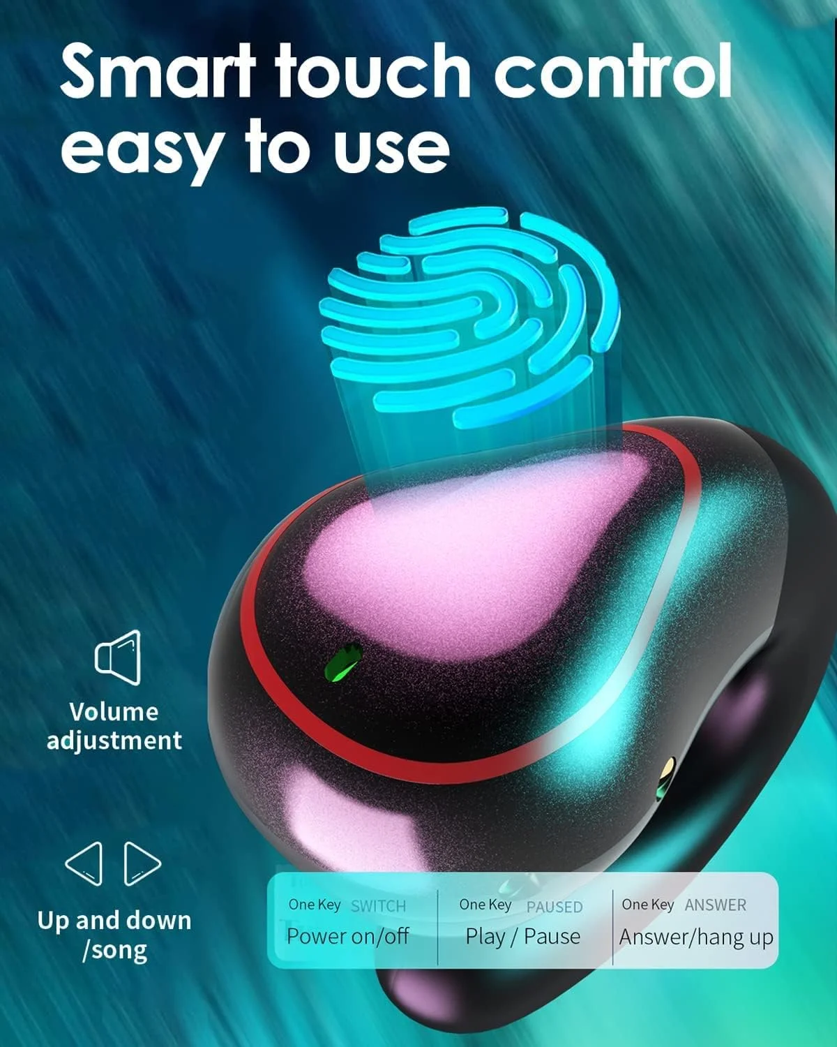 هندزفری بلوتوثی تک گوش با طراحی گوش باز، مینی وایرلس، مناسب آیفون، اندروید، دویدن، دوچرخه سواری، ورزش، باشگاه و فیتنس، مشکی قرمز هندزفری بلوتوثی تک گوش با طراحی گوش باز، مینی وایرلس، مناسب آیفون، اندروید، دویدن، دوچرخه سواری، ورزش، باشگاه و فیتنس، مشکی قرمز