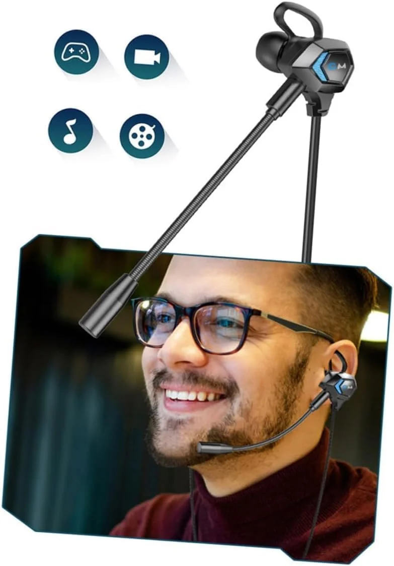 گوشی های گیمینگ حرفه ای BIGTHREE Pro با میکروفون، هدفون های سیمی 3.5 میلی متری داخل گوشی برای کامپیوتر، لپ تاپ و موبایل، گوشی های ای-اسپورت با قابلیت حذف نویز و میکروفون HD