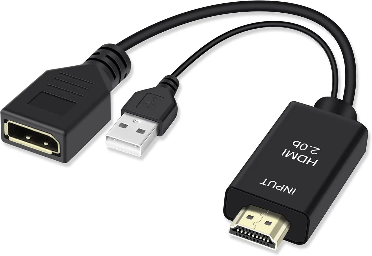کابل تبدیل HDMI نر به DisplayPort ماده، پشتیبانی از 4K و 1080p، دارای تراشه IC داخلی، طراحی قفل دار، مشکی | HDMI به DP BK