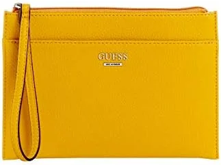 کیف دستی زنانه گس مدل Culligan با لوگو و زیپ، چرم مصنوعی (PE756364) - زرد مات