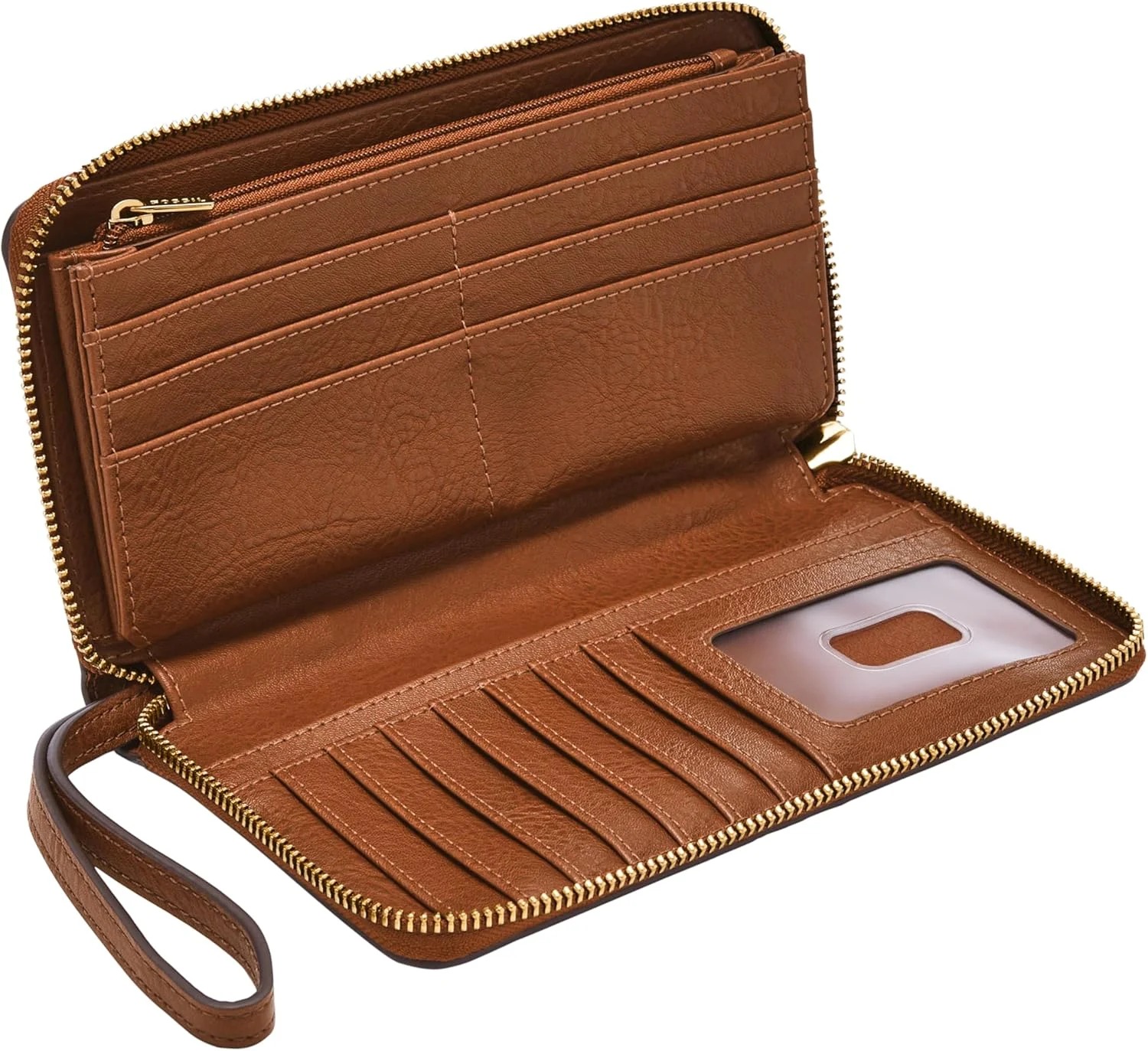 کیف پول کلاچ زیپ دار چرمی زنانه فسیل مدل لیزا