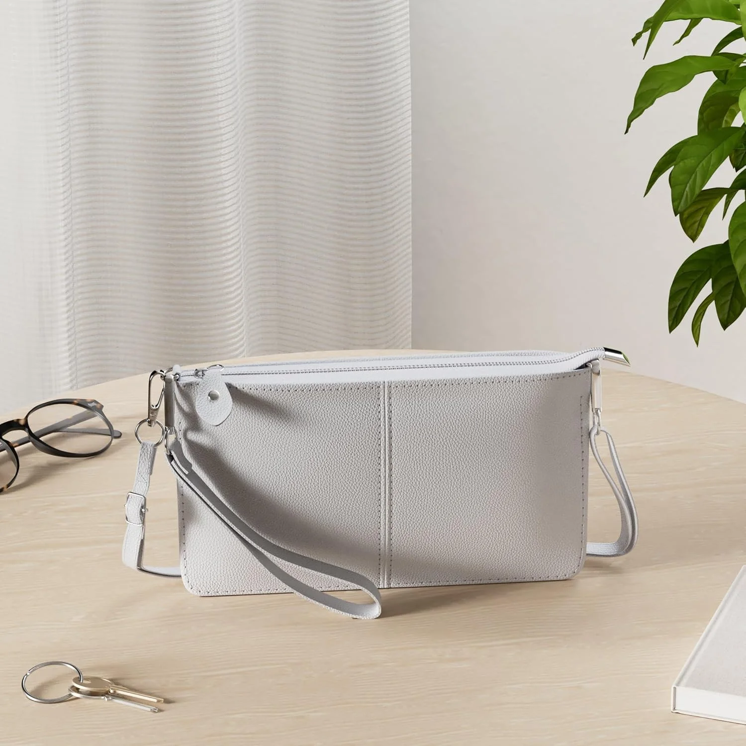 کیف دوشی کوچک زنانه، کیف پول چرمی اصل با جیب تلفن همراه