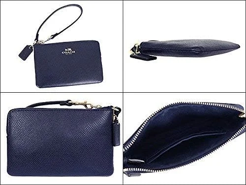 کیف مچی زیپ دار Coach با چرم دانه دار