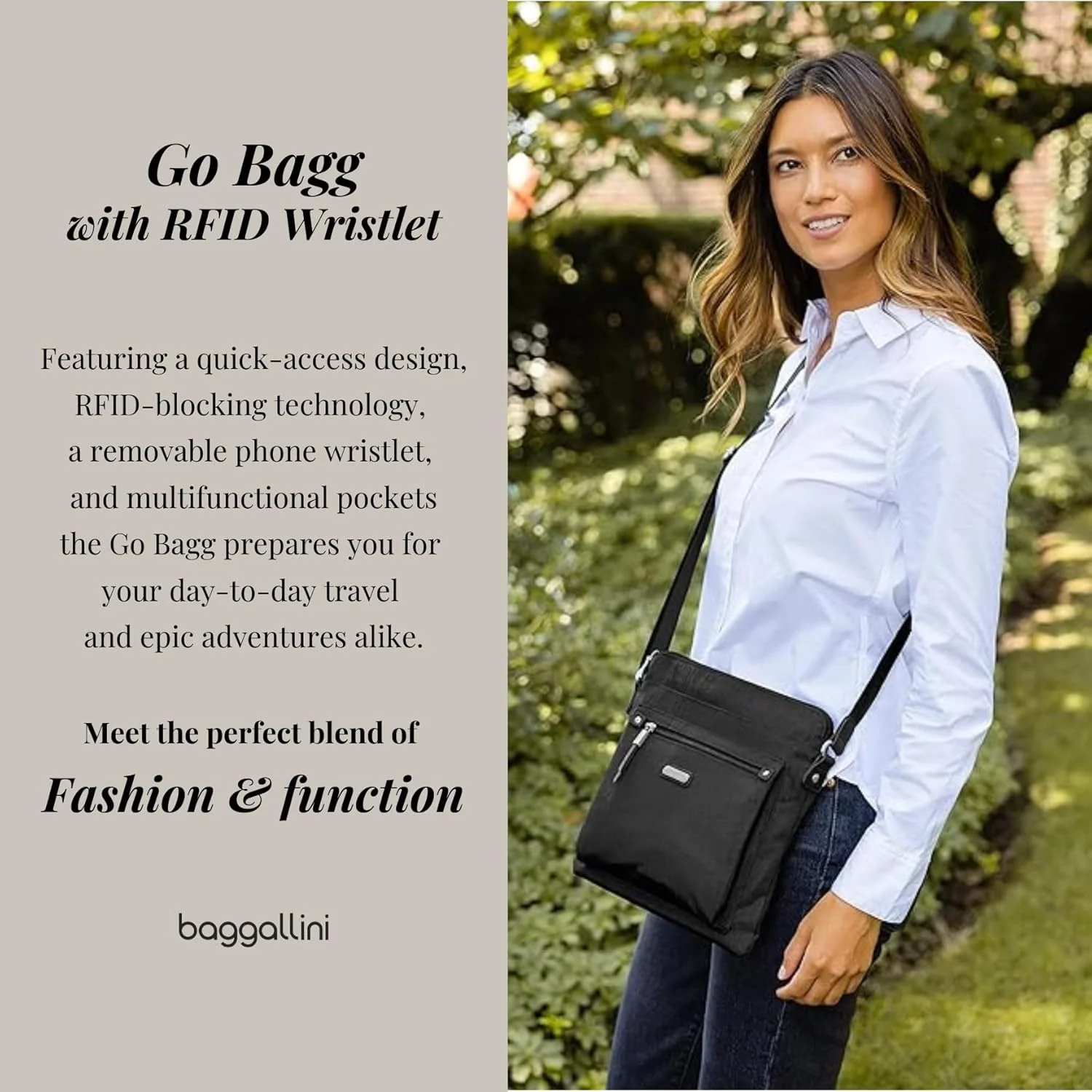 کیف دستی باگالینی مدل Go Bagg به همراه کیف مچی RFID کیف دستی باگالینی مدل Go Bagg به همراه کیف مچی RFID