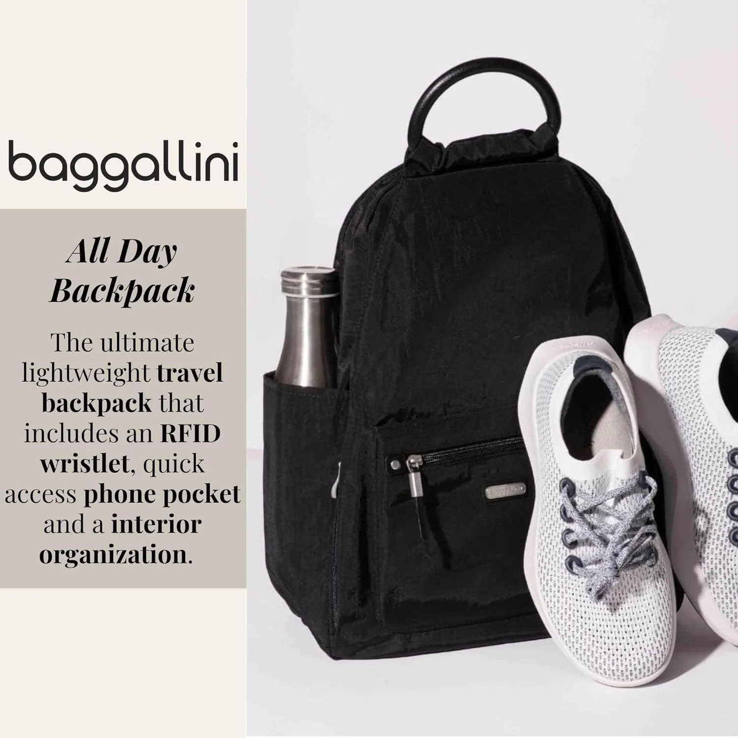 کوله پشتی روزانه باگالینی به همراه کیف مچی موبایل RFID - کوله پشتی مسافرتی سبک وزن برای خانم ها کوله پشتی روزانه باگالینی به همراه کیف مچی موبایل RFID - کوله پشتی مسافرتی سبک وزن برای خانم ها