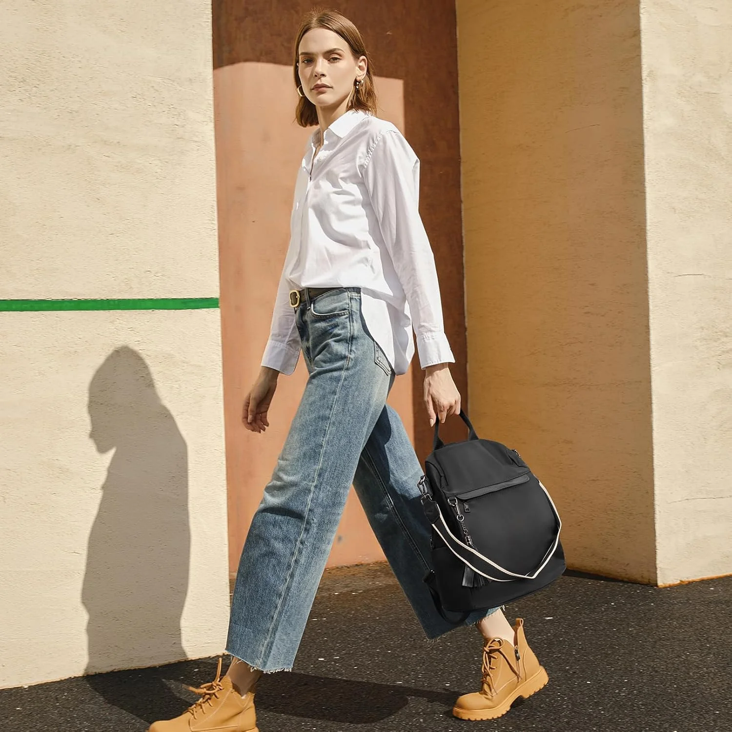 کیف کوله پشتی مسافرتی تلنا برای زنان، کیف چرمی PU بزرگ زنانه، کیف های شانه ای شیک