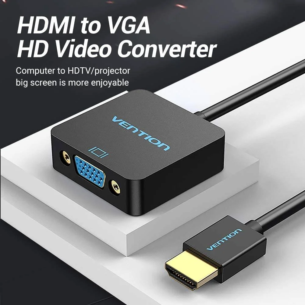تبدیل HDMI به VGA، با پورت مادگی میکرو USB و صدا، 0.15 متر، مشکی | ACRBB