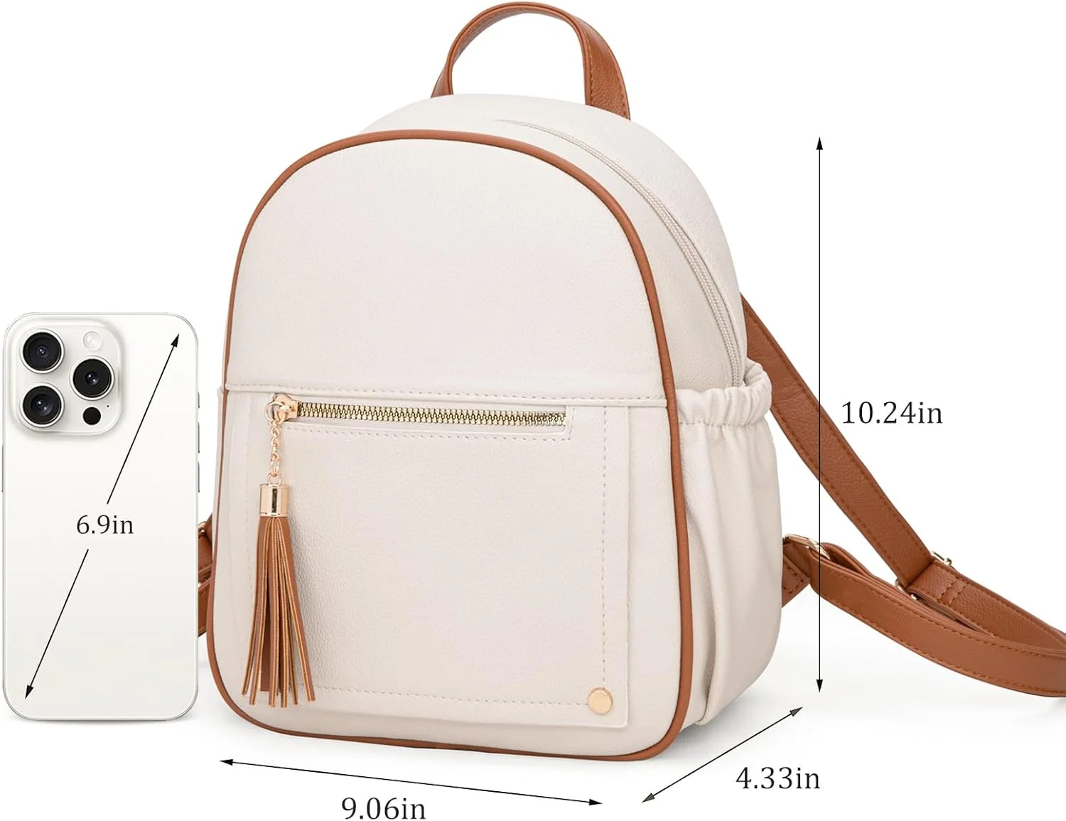 کیف کوله پشتی کوچک زنانه Montana West با زیپ ایمن و منگوله