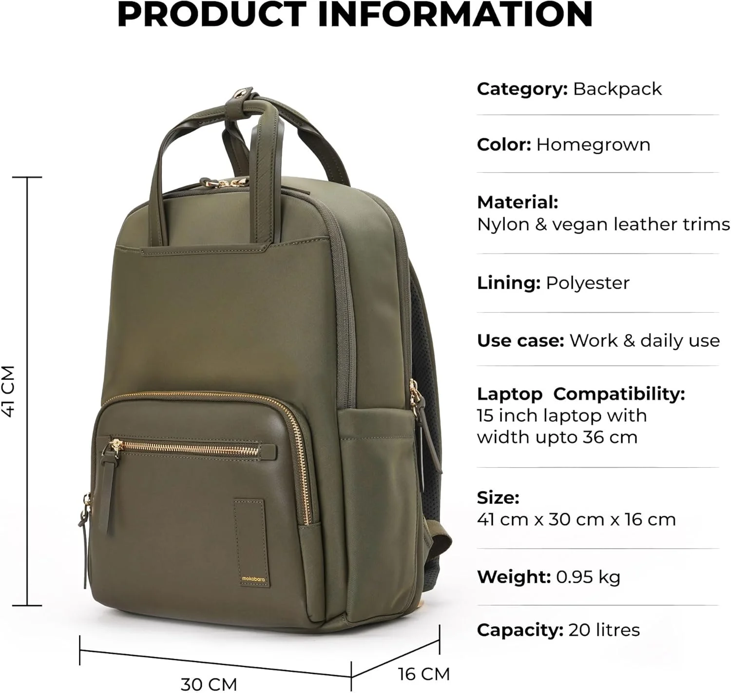 کوله پشتی مدل Sundae از جنس نایلون نرم ضد آب موکوبارا، مناسب برای لپ تاپ 15 اینچی، دارای آستین چمدان، مناسب کار، سفر و استفاده روزانه، مشکی، زنانه کوله پشتی مدل Sundae از جنس نایلون نرم ضد آب موکوبارا، مناسب برای لپ تاپ 15 اینچی، دارای آستین چمدان، مناسب کار، سفر و استفاده روزانه، مشکی، زنانه