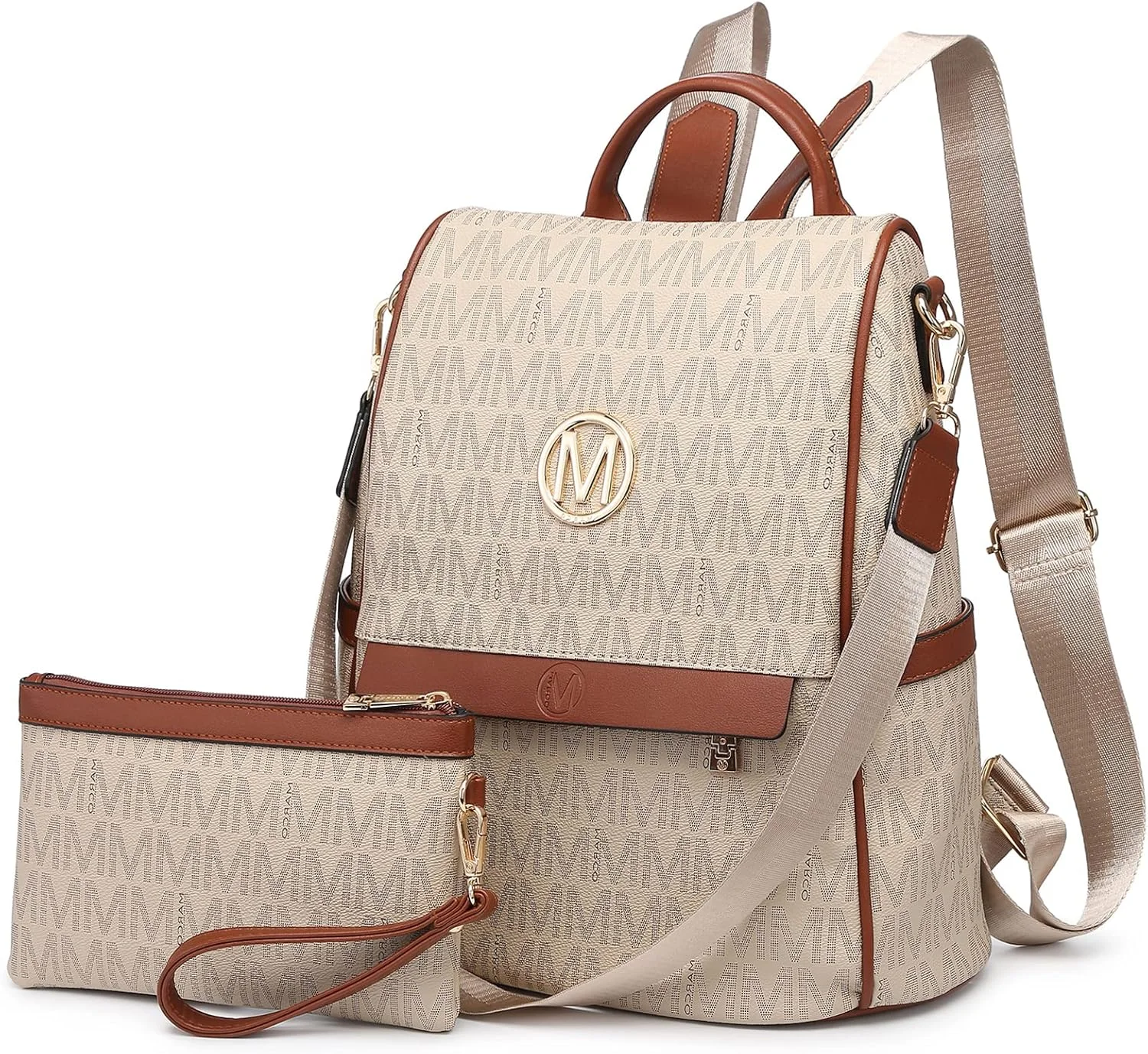 کیف کوله پشتی زنانه MKP، کیف دستی چند جیبی، کوله پشتی ضد سرقت، کیف شانه ای مسافرتی زنانه، کیف دستی 2 تکه