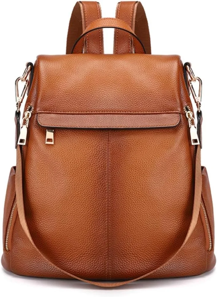 کیف کوله پشتی چرمی زنانه Kattee، کوله پشتی ضد سرقت، کیف شانه ای مد روز، مناسب برای تبلت های 11 اینچی