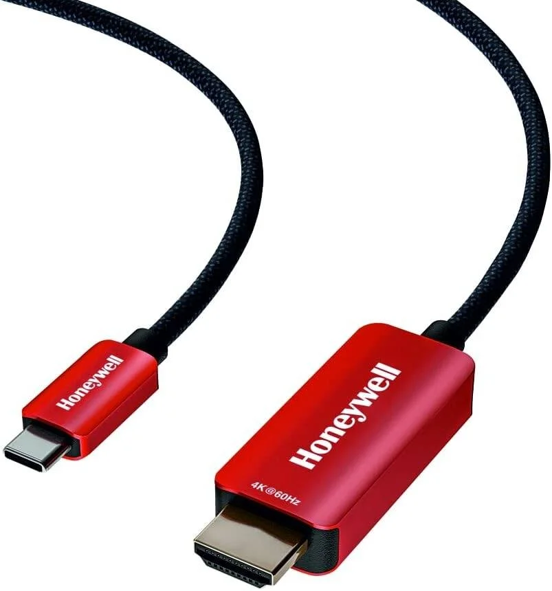 کابل تبدیل USB-C به HDMI 2.0 هانیول، رزولوشن 4Kx2K@60Hz UHD، طول 2 متر، سرعت 18 گیگابیت بر ثانیه، سرعت بالا، نر به نر، سازگار با تلویزیون، لپ تاپ، گوشی هوشمند USB-C، پروژکتور و غیره
