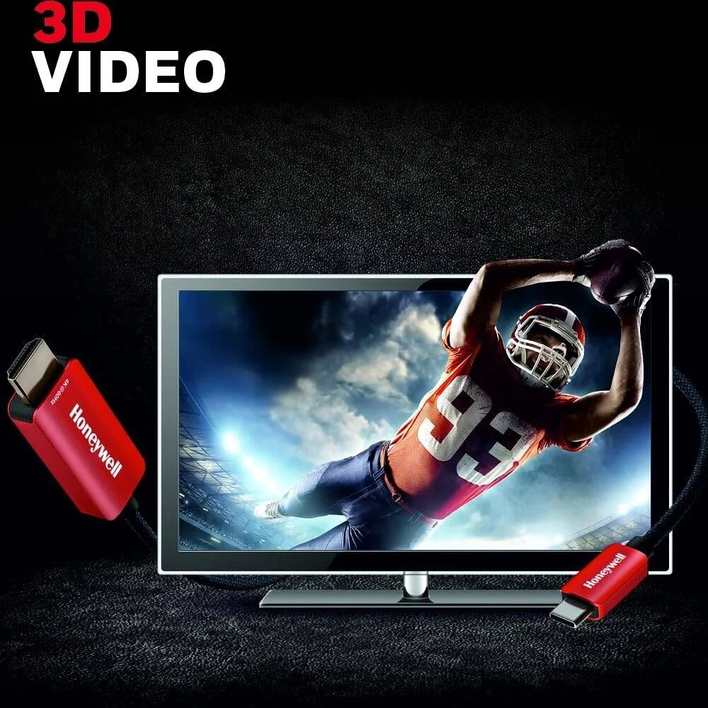 کابل تبدیل USB-C به HDMI 2.0 هانیول، رزولوشن 4Kx2K@60Hz UHD، طول 2 متر، سرعت 18 گیگابیت بر ثانیه، سرعت بالا، نر به نر، سازگار با تلویزیون، لپ تاپ، گوشی هوشمند USB-C، پروژکتور و غیره کابل تبدیل USB-C به HDMI 2.0 هانیول، رزولوشن 4Kx2K@60Hz UHD، طول 2 متر، سرعت 18 گیگابیت بر ثانیه، سرعت بالا، نر به نر، سازگار با تلویزیون، لپ تاپ، گوشی هوشمند USB-C، پروژکتور و غیره