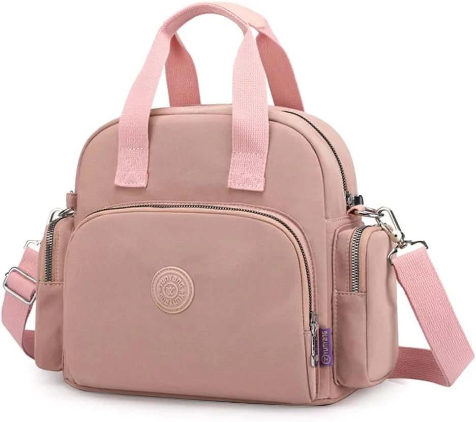 کیف دستی زنانه HASTHIP® با قابلیت تبدیل به کوله پشتی، کیف چند منظوره نایلونی دوشی زنانه با جیب های متعدد