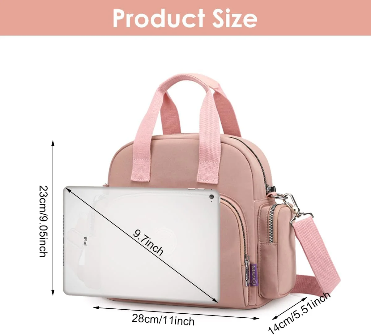 کیف دستی زنانه HASTHIP® با قابلیت تبدیل به کوله پشتی، کیف چند منظوره نایلونی دوشی زنانه با جیب های متعدد