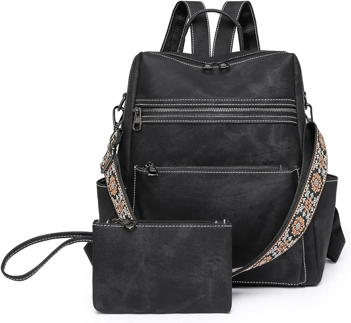 کیف کوله پشتی زنانه HASTHIP®، کیف دستی شیک PU، کیف شانه ای چند منظوره با کیف دستی کوچک کاربردی، کوله پشتی چند لایه غیر رسمی، کوله پشتی مسافرتی سبک وزن برای مدرسه، کار یا استفاده روزانه کیف کوله پشتی زنانه HASTHIP®، کیف دستی شیک PU، کیف شانه ای چند منظوره با کیف دستی کوچک کاربردی، کوله پشتی چند لایه غیر رسمی، کوله پشتی مسافرتی سبک وزن برای مدرسه، کار یا استفاده روزانه