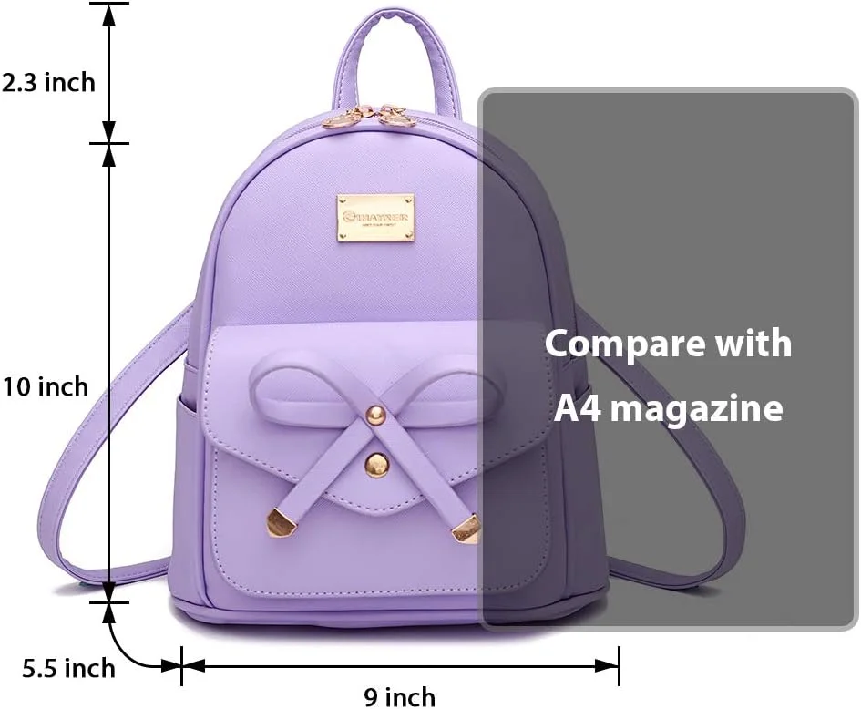 کیف کوله پشتی چرمی پاپیونی دخترانه، کیف کوچک برای زنان