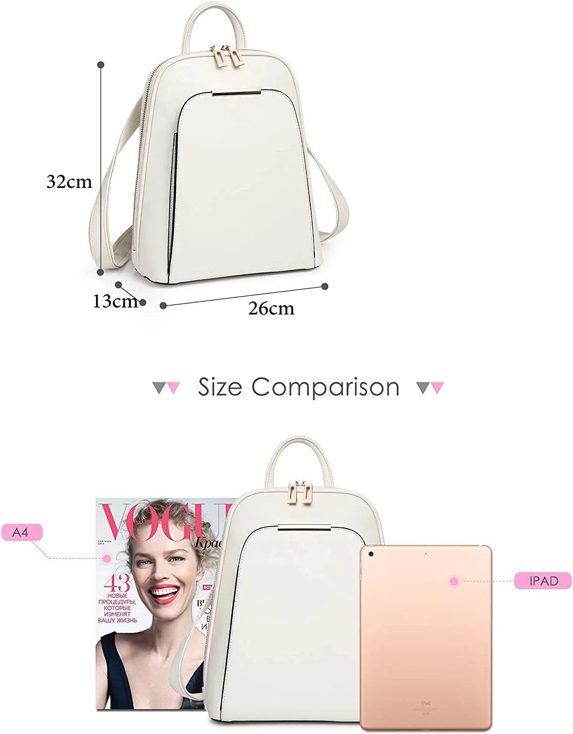 کوله پشتی چرمی زنانه HALALMODO، کیف مدرسه، کیف مسافرتی، کوله پشتی روزانه زنانه، کیف شیک و غیر رسمی