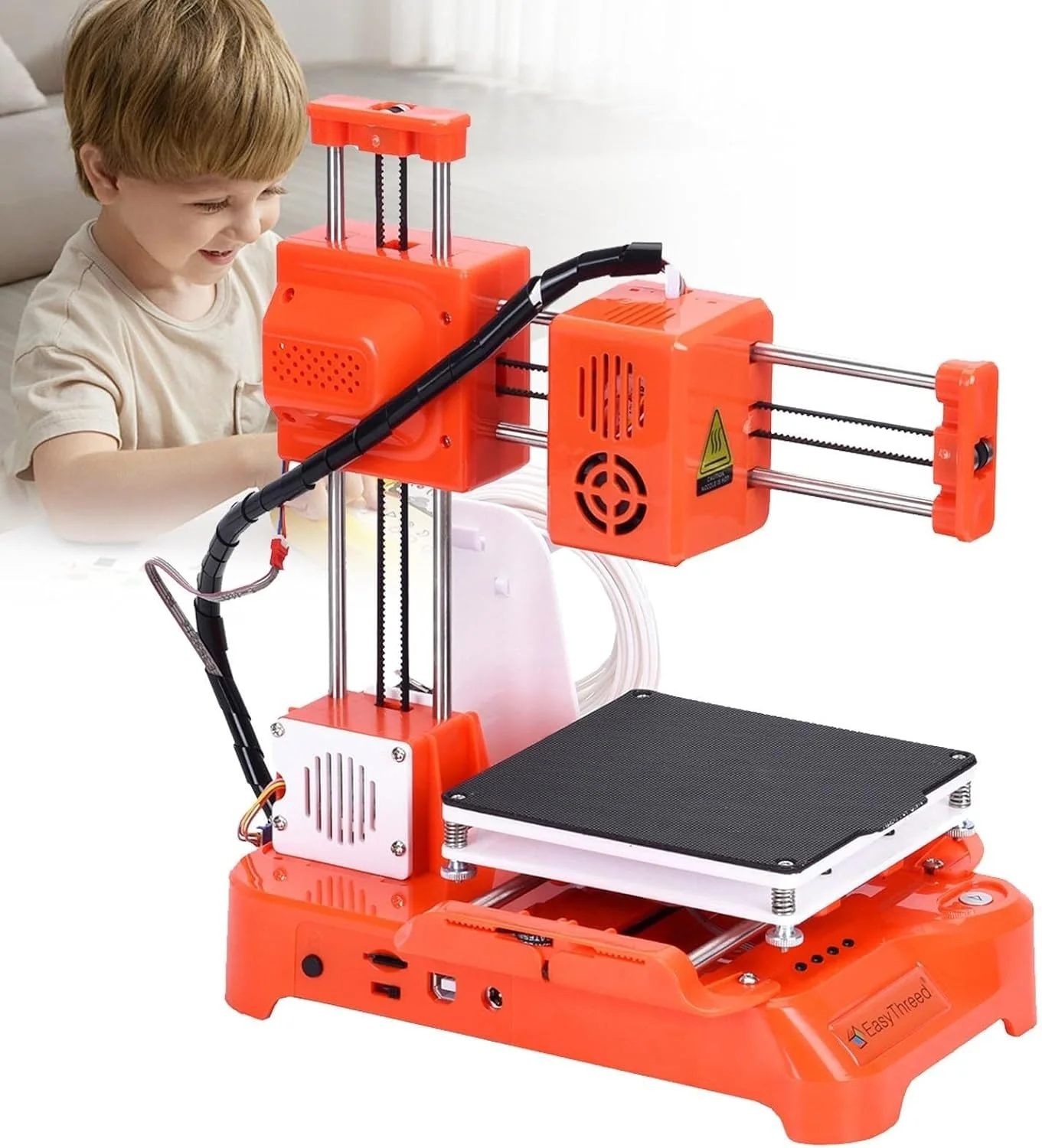 کیت پرینتر سه بعدی مینی رومیزی DIY، پرینتر سه بعدی با فیلامنت PLA، صفحه جداشدنی مغناطیسی، کابل USB، کارت TF، حداکثر سرعت چاپ 40 میلی متر بر ثانیه، برای مبتدیان، کودکان و نوجوانان