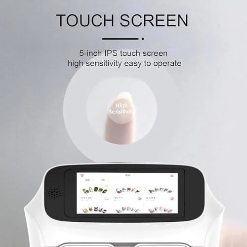 دستگاه چاپ ناخن هوشمند سه بعدی - دستگاه خودکار طراحی ناخن، نقاشی سریع 20 ثانیه ای، صفحه لمسی، اتصال WiFi/USB، ایده آل برای خانه و سالن های ناخن، طراحی دیجیتال بنفش