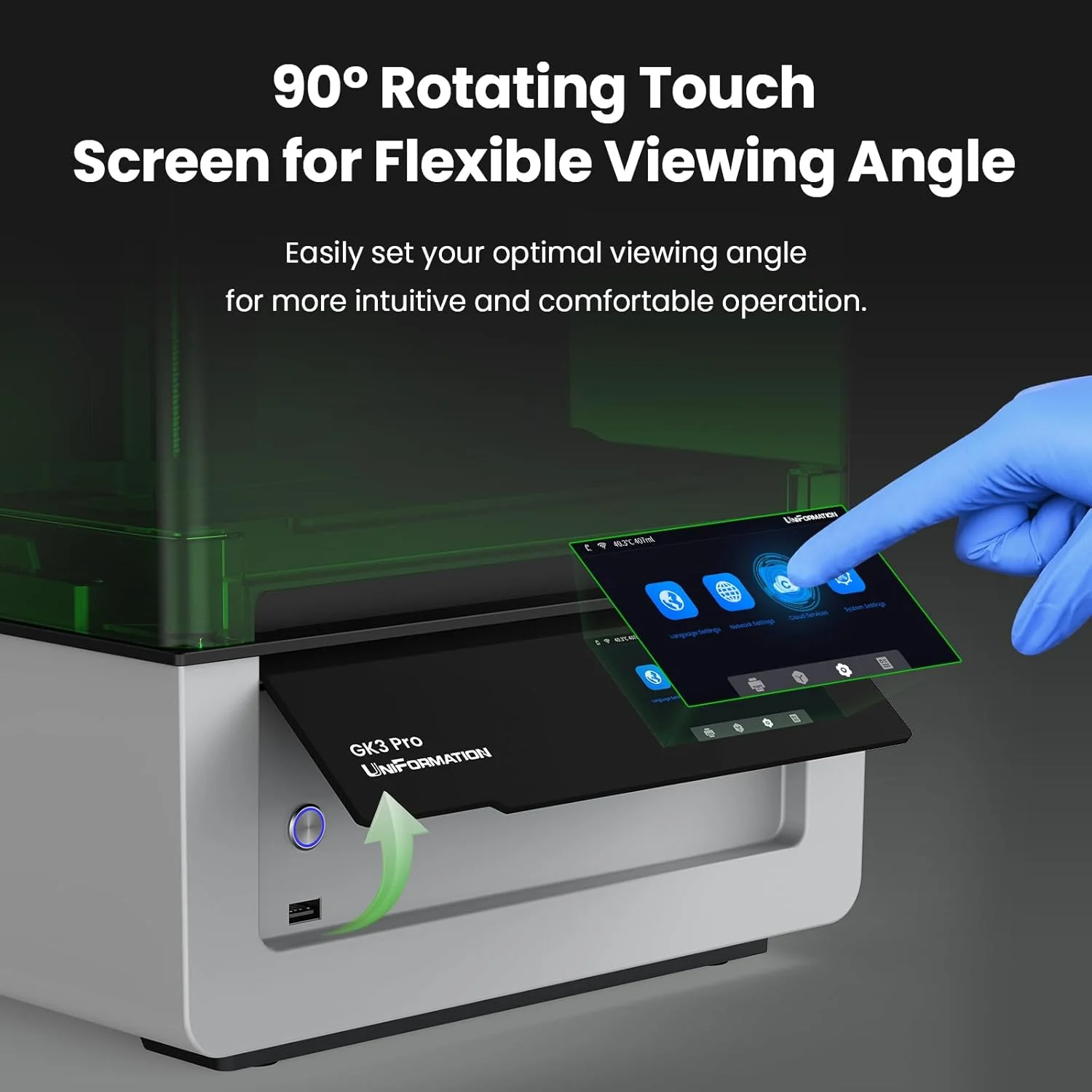 ست سه تکه پرینتر رزینی سه بعدی GK3 (T)، تمیز کننده اولتراسونیک و دستگاه کیورینگ Cure3