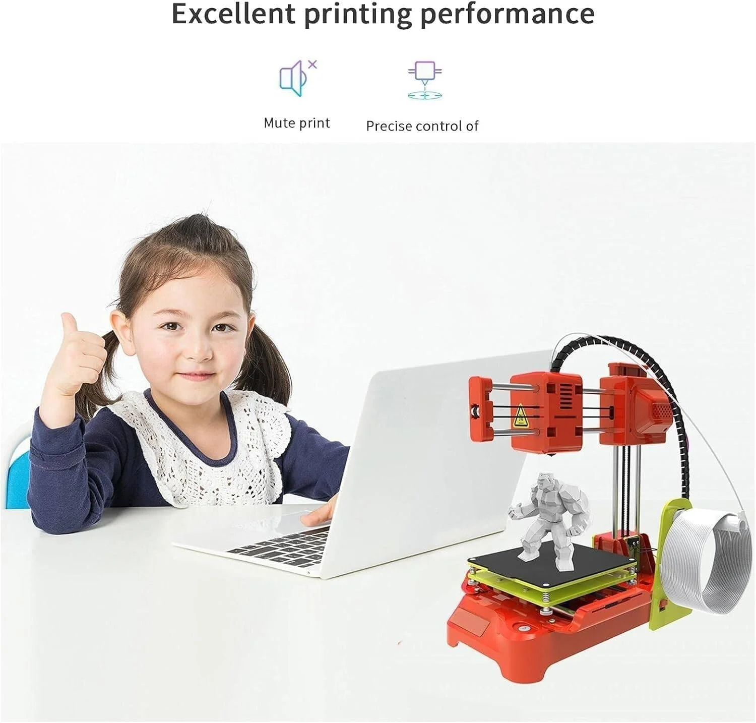 جعبه اسباب بازی پرینتر سه بعدی، با صفحه چاپ مغناطیسی قابل جابجایی، فیلامنت PLA، صفحه مغناطیسی قابل جابجایی، کابل USB، کارت TF، اندازه 100 * 100 * 100 میلی متر