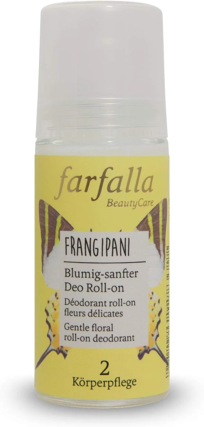 دئودورانت رولی فرانجیپانی فرفالا 50 میلی لیتر - دئودورانت ملایم گلی بدون آلومینیوم و الکل - 100% لوازم آرایشی طبیعی تایید شده - استیک دئودورانت با رایحه ای دلپذیر - وگان