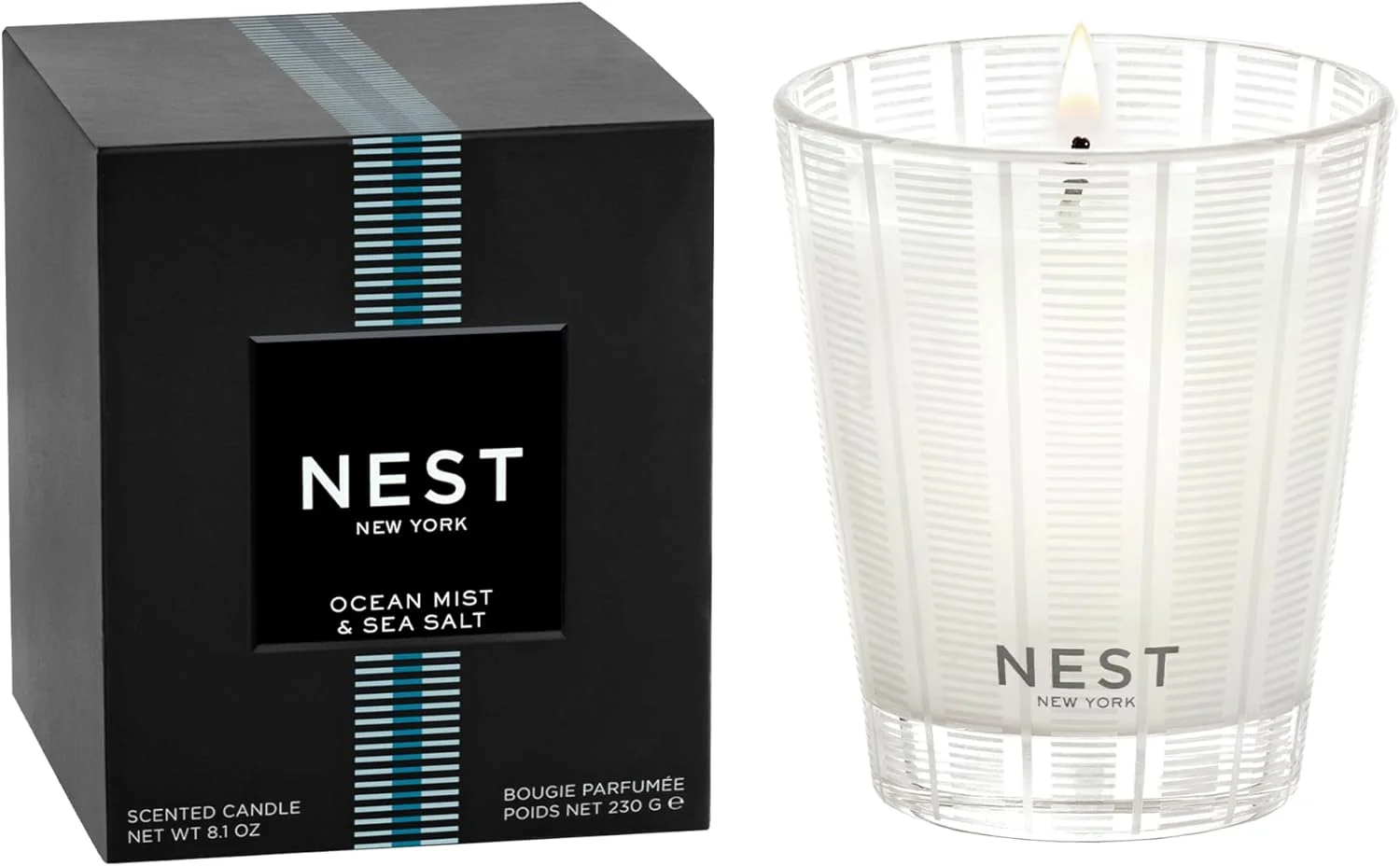 شمع کلاسیک معطر NEST Fragrances با رایحه مه اقیانوس و نمک دریا