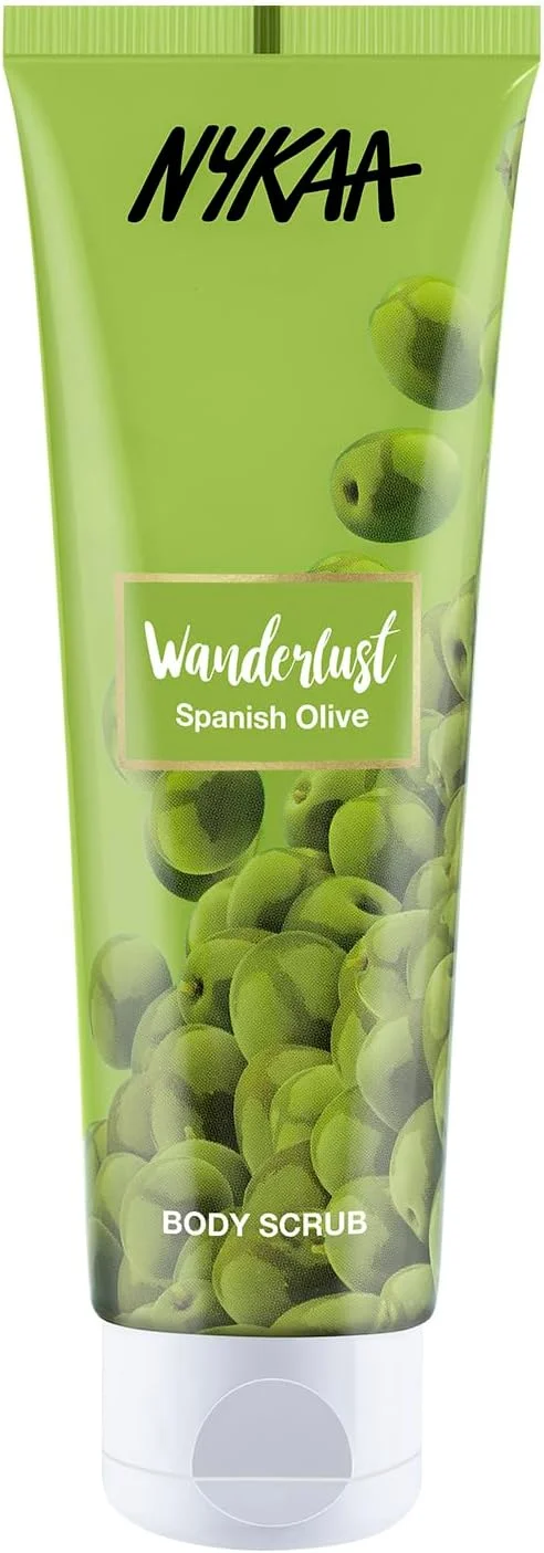 اسکراب بدن زیتون اسپانیایی Wanderlust، 140 گرم | برای پوستی نرم و لطیف | لایه برداری ملایم | غنی شده با آلوئه ورا | رایحه با طراوت و انرژی بخش زیتون | مناسب برای انواع پوست