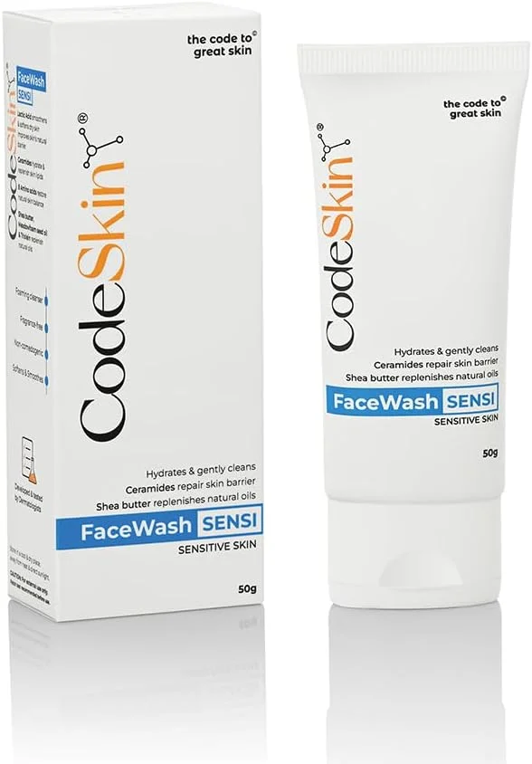 فیس واش سنسی - پاک کننده فومینگ آبرسان برای پوست حساس، حاوی لاکتیک اسید، روغن دانه میدوفوم و سرامید NP، ملایم و مغذی، بدون عطر، بدون پارابن، بدون سولفات