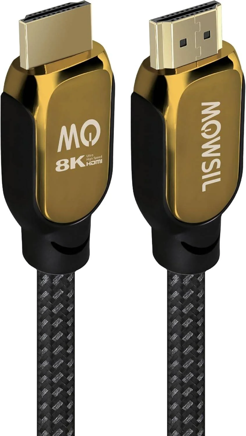 کابل HDMI 2.1 اولترا 8K تایید شده MOWSIL، طول 2 متر، 8K@60Hz با سرعت بالا 48Gbps، کابل بافته شده HDMI به HDMI ویدیویی Ultra HD 3D 8K، سازگار با MacBook Pro، تلویزیون، سوییچ، Xbox، PS5 | MOHD212
