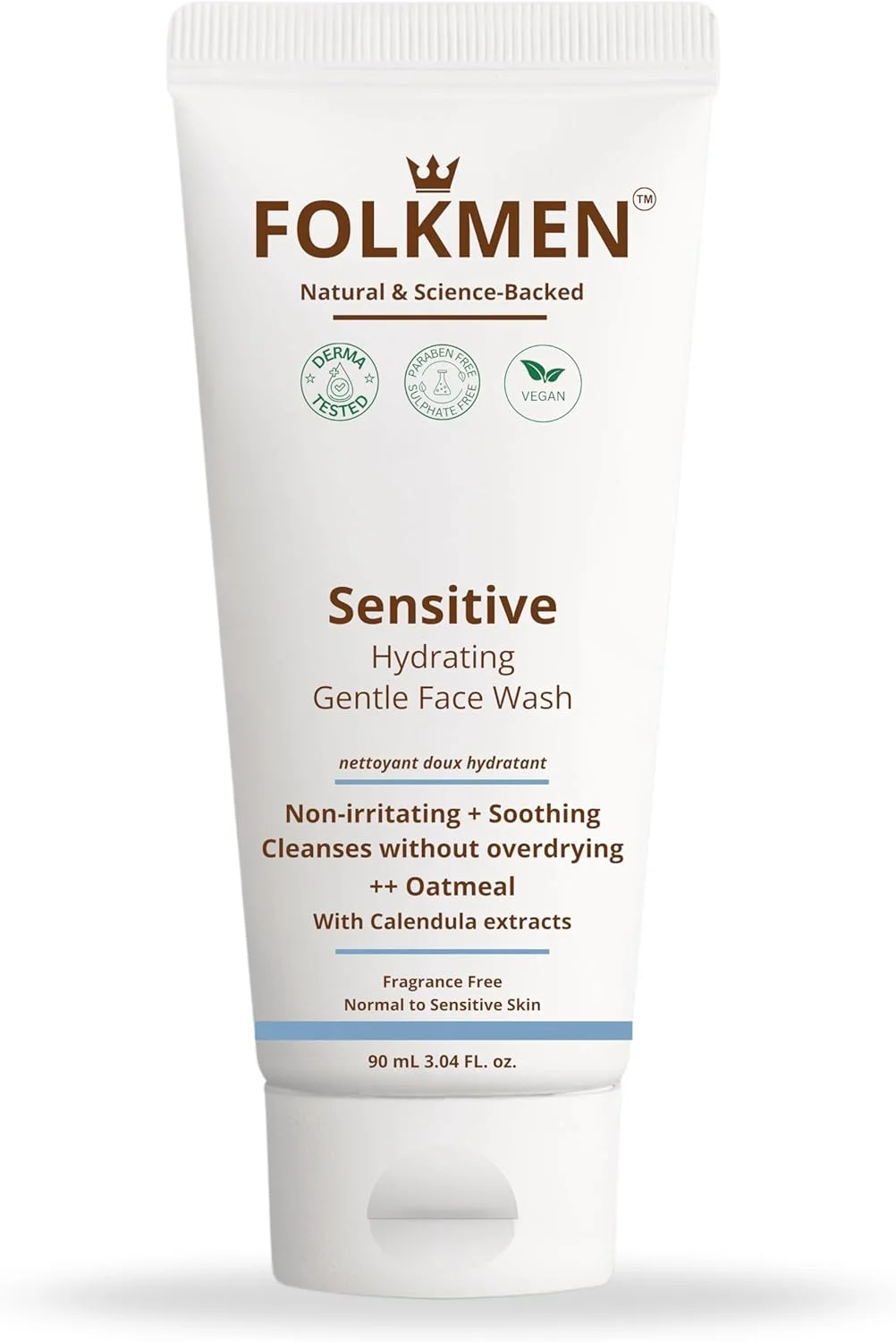 ژل شستشوی ملایم صورت | مهربان با پوست و طراوت بخش | حاوی هیالورونیک اسید و جو دوسر | تست شده توسط متخصصین پوست | مناسب پوست های معمولی تا حساس | 100% وگان، بدون صابون و عطر | 90 میلی لیتر