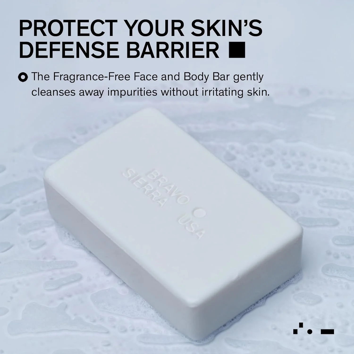 صابون صورت و بدن Bravo Sierra - صابون حمام مرطوب کننده، پوست را تمیز، آبرسانی و متعادل می کند - بدون عطر، ملایم، مناسب انواع پوست، وگان