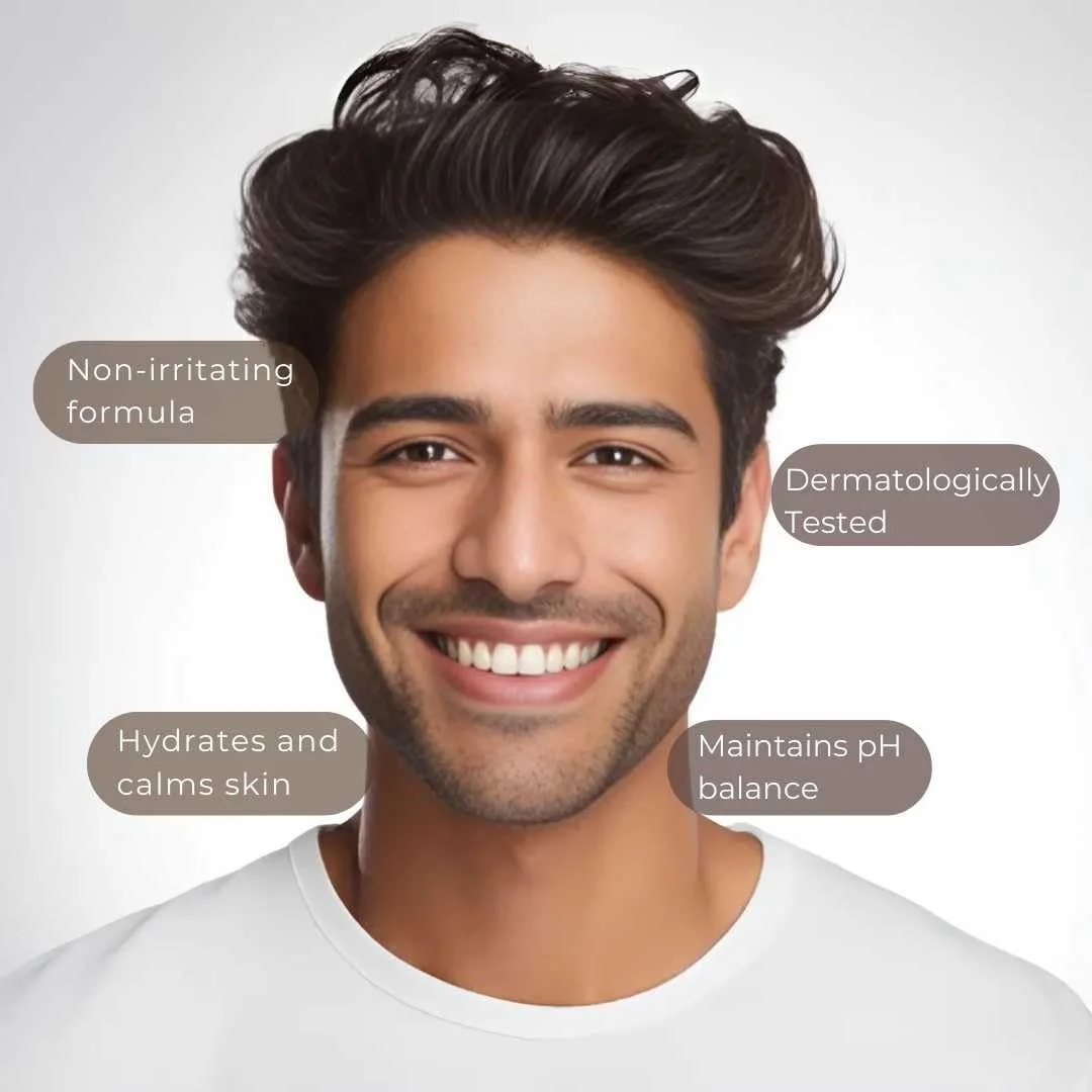 ژل شستشوی ملایم صورت | مهربان با پوست و طراوت بخش | حاوی هیالورونیک اسید و جو دوسر | تست شده توسط متخصصین پوست | مناسب پوست های معمولی تا حساس | 100% وگان، بدون صابون و عطر | 90 میلی لیتر