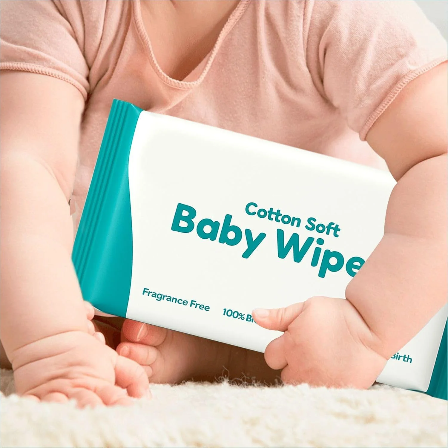 دستمال مرطوب کودک، تمیز کننده پوست، فوق العاده ملایم، بدون عطر، مناسب برای تمیز کردن بدن نوزاد، مناسب برای پوست های حساس، تعویض پوشک، بهداشت، 18cmx15cm (128 عدد)