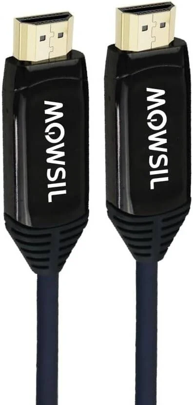 کابل HDMI 8K مدل MOWSIL AOC به طول 40 متر، پشتیبانی از 8K@60Hz، 4K@120Hz، HDR، eARC، Dolby Atmos، DTS X، 3D، سرعت بالا 600 مگاهرتز، سازگار با مک بوک، پروژکتور، لپ تاپ ویندوز، HDTV | MOC840