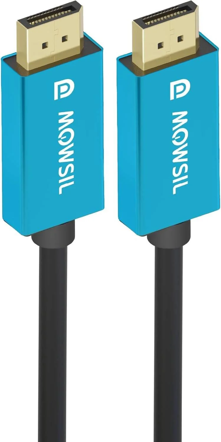 کابل DisplayPort موسیل، ۱ متری، 4K@60Hz/2K@165Hz، کابل DP به DP 1.2، سرعت بالا 18 گیگابیت بر ثانیه، نایلون بافته شده، کانکتورهای آلومینیومی، برای رایانه شخصی گیمینگ، مانیتور، کارت گرافیک، 1 متر، خاکستری | MODB1