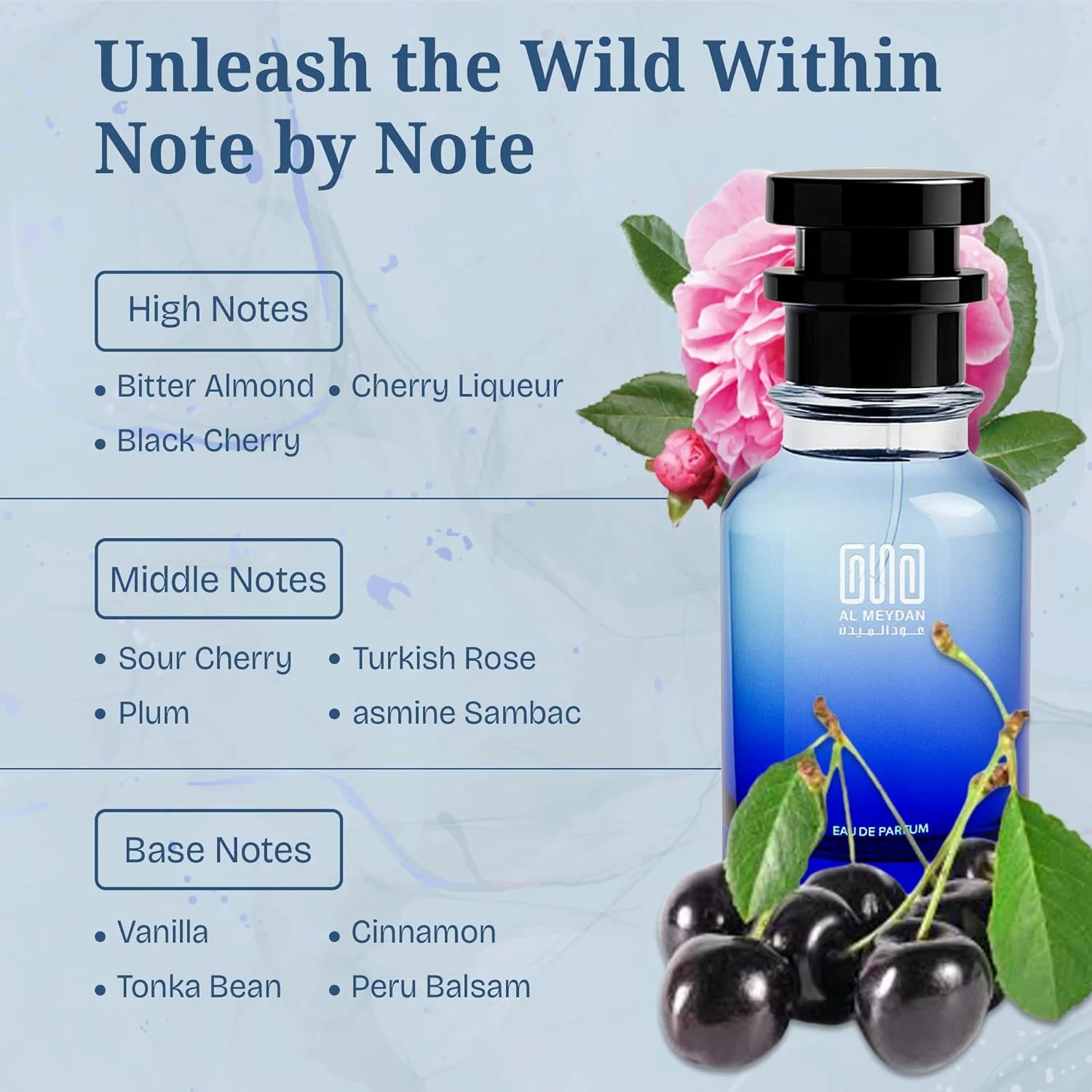 عطر روغنی زنانه و مردانه – رایحه گیلاس های رها شده – روغن عطر میوه ای و شیرین بدون الکل با گیلاس سیاه، بادام و وانیل – ماندگاری طولانی 8-12 ساعت (30 میلی لیتر)