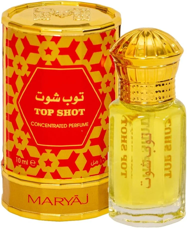 روغن عطر غلیظ مریج تاپ شات، унисекс، 10 میلی لیتر، بدون الکل، رایحه جسورانه و پویا، فرمول بسیار غلیظ
