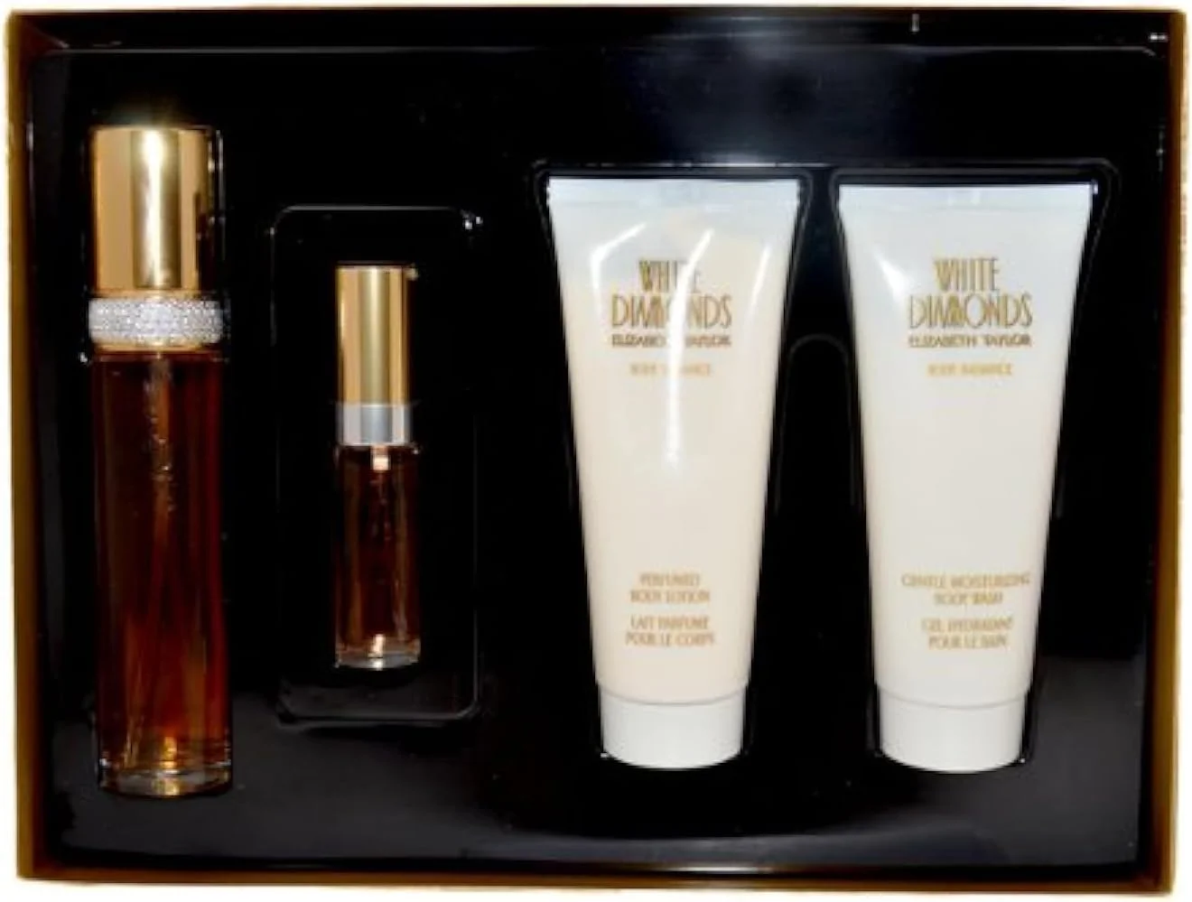 مجموعه هدیه الیزابت تیلور وایت دایموندز (50ml ادو تویلت + 10ml ادو تویلت + 100ml لوسیون بدن + 100ml ملایم Moi)