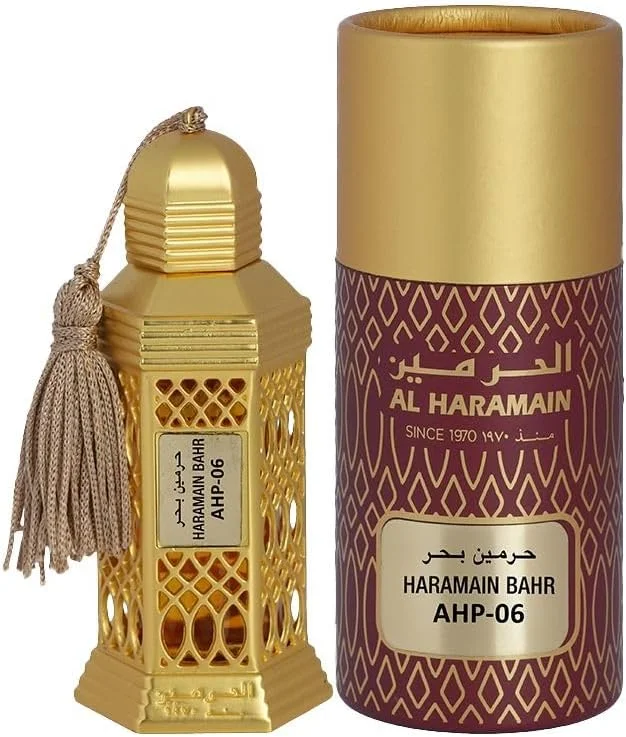عطر روغنی متمرکز الحرمین بحر، 12 میلی لیتر، ترنج، آلو، انبه، رز، یلانگ یلانگ، وانیل، چوب سدر، چوب صندل، عنبر، مشک