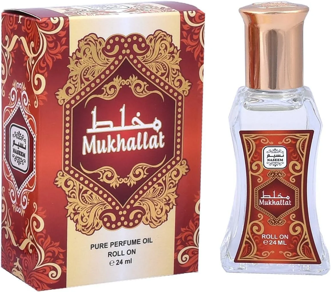 عطر روغنی رولی نسیم مخلط ۲۴ میلی‌لیتر - بدون الکل، ضد حساسیت، رایحه ظریف ادو پرفیوم برای آقایان و بانوان - ماندگاری طولانی، ترکیبی ظریف از میوه، رز، یاس، وانیل و مشک سفید