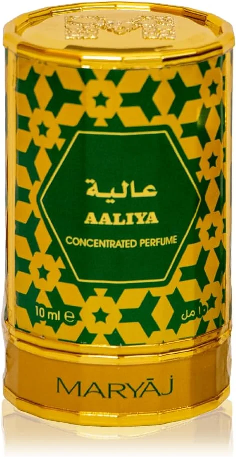 روغن عطر غلیظ عالیه ماریج، унисекс، فرم عطر، 10 میلی لیتر، فرمول بدون الکل، رایحه ماندگار