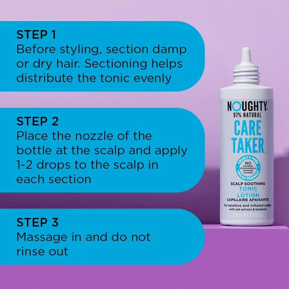 تونیک تسکین دهنده پوست سر ناتی، 97% طبیعی، برای پوست سرهای حساس و تحریک شده، درمان بدون عطر، ملایم برای پوست و مو، مراقبت از مو وگان بدون سولفات 75 میلی لیتر