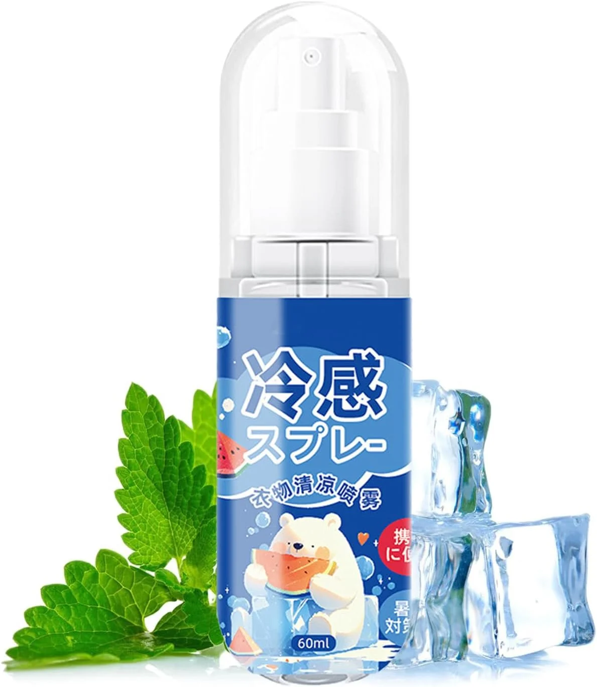 اسپری خنک کننده، اسپری بدن 60 میلی لیتری با اثر طراوت بخش، محلول خنک کننده سبک وزن برای روزهای بیرون از خانه | اسپری طبیعی پوست برای راحتی سفر در تابستان با دوستان، خانواده یا فعالیت های کمپینگ