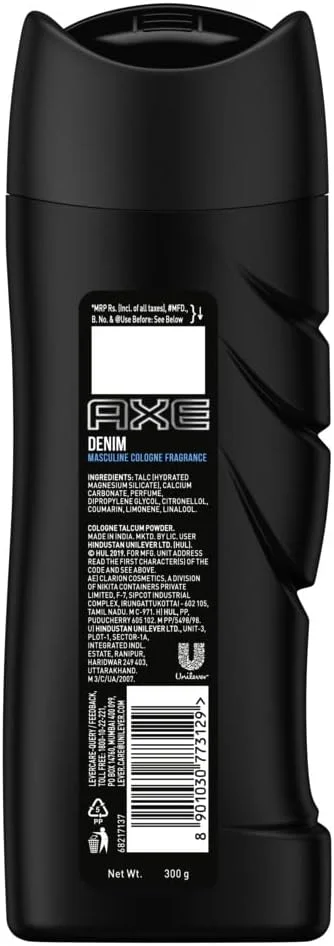 پودر بدن مردانه آکس سیگنیچر مدل Denim Cologne وزن 300 گرم
