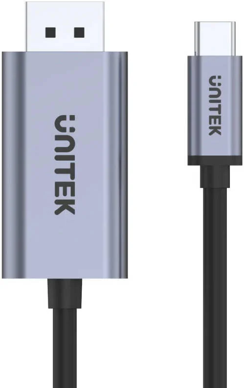 کابل USB-C به DisplayPort 1.2 یونیتک با رزولوشن 4K 60Hz، بدنه آلیاژ آلومینیوم، حالت DisplayPort Alt، HDCP2.2، اتصال آسان، طول کابل 2 متر، خاکستری فضایی | V1409A