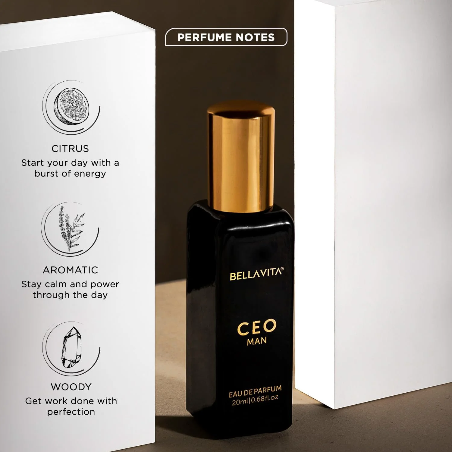 ادکلن مردانه Bella Vita Luxury Organic CEO MAN | عطر مناسب استفاده روزانه آقایان با رایحه ماندگار دانه تونکا و چوب آگار 20 میلی لیتر