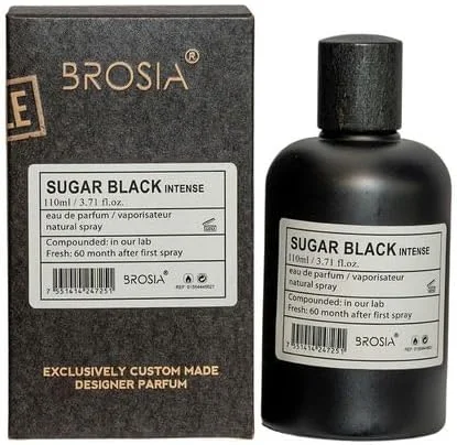 ادکلن مردانه Brosia Suger Black Intense EDP 100ml – عطری جسورانه، تند و چوبی با رایحه ترنج، کهربا و دانه تونکا – ادو پرفیوم ماندگار