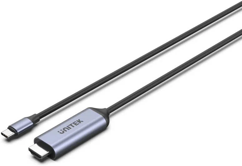 کابل USB-C به HDMI 4K یونیتک، تا رزولوشن 4K@60Hz، دارای HDCP2.3، بدنه آلیاژ آلومینیوم، طول کابل 1.8 متر، خاکستری فضایی | V1423A